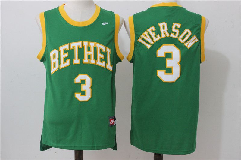 Men Philadelphia 76ers #3 Iverson Green Nike NBA Jersey
